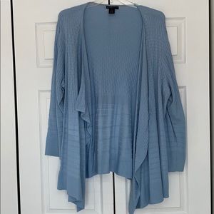 Design history beautiful blue drape cardigan